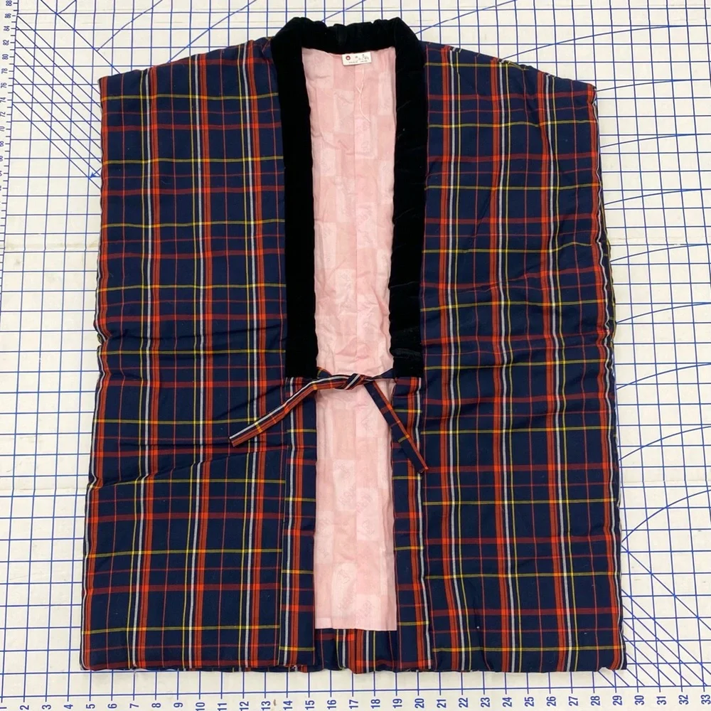 Kurume Hanten Jacket/Coat Vest 25 X 31 Blue/Red/Yellow Japanese Style - Picture 1 of 4